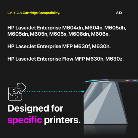 HP 81X Black High Yield Toner Cartridge With Smart Chip (CF281X) Printer Compatibility