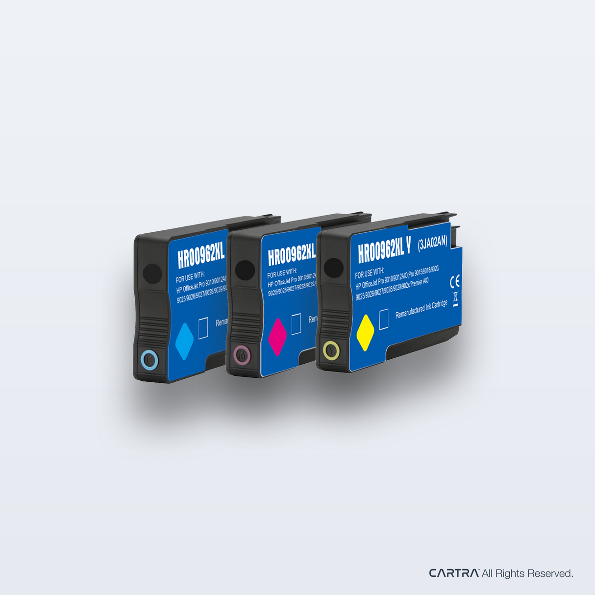 HP 962XL 3-Pack Color High Yield Ink Cartridges (Cyan, Yellow, Magenta)