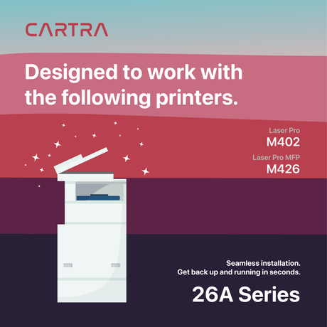 CF226A Black Toner Cartridge, 26A Printer Compatibility