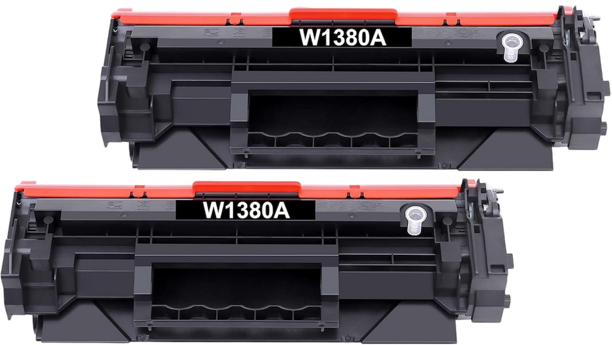 W1380A Black Toner Cartridge (2-Pack) With Smart Chips, 138A