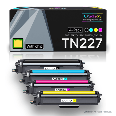 Brother TN227 Toner Cartridge Set (4 - Pack) With Smart Chips - Cartra