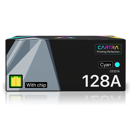 HP 128A Cyan Toner Cartridge With Smart Chip (CE321A) - Cartra