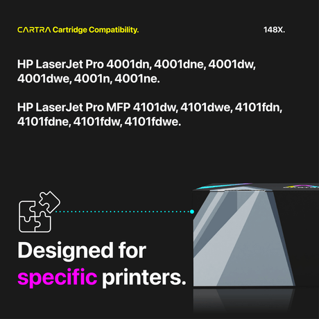 HP 148X Black High Yield Toner Cartridge With Smart Chip (W1480X) - Cartra