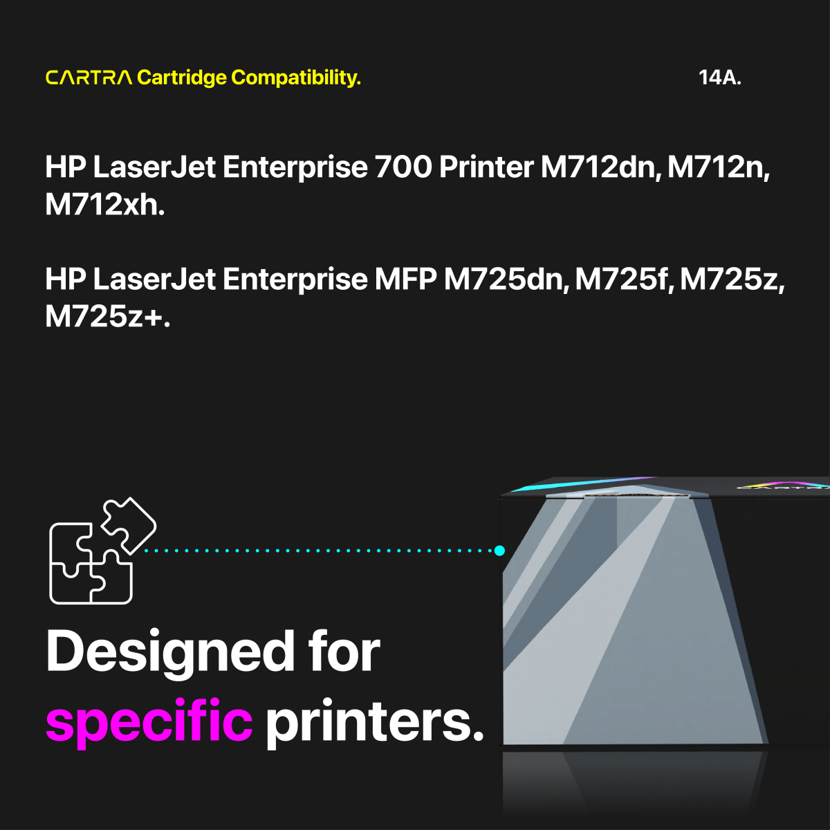 HP 14A Black Toner Cartridge With Smart Chip (CF214A) - Cartra