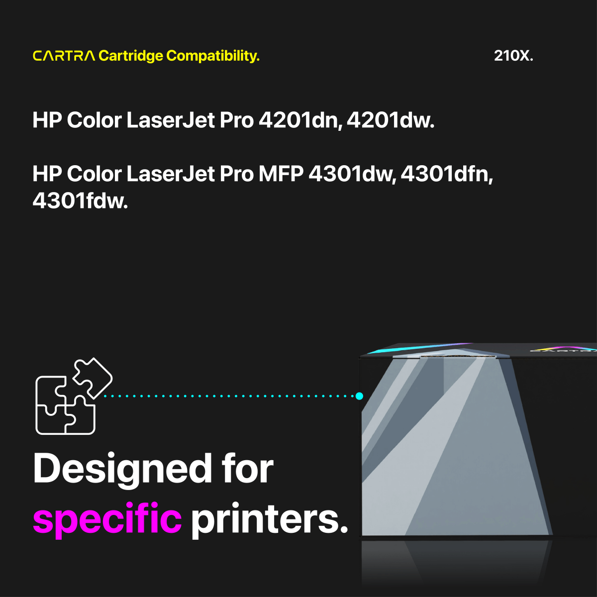 HP 210X Black High Yield Toner Cartridge With Smart Chip (W2100X) - Cartra