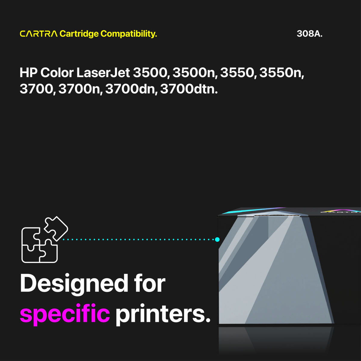 HP 308A Black Toner Cartridge With Smart Chip (Q2670A) - Cartra