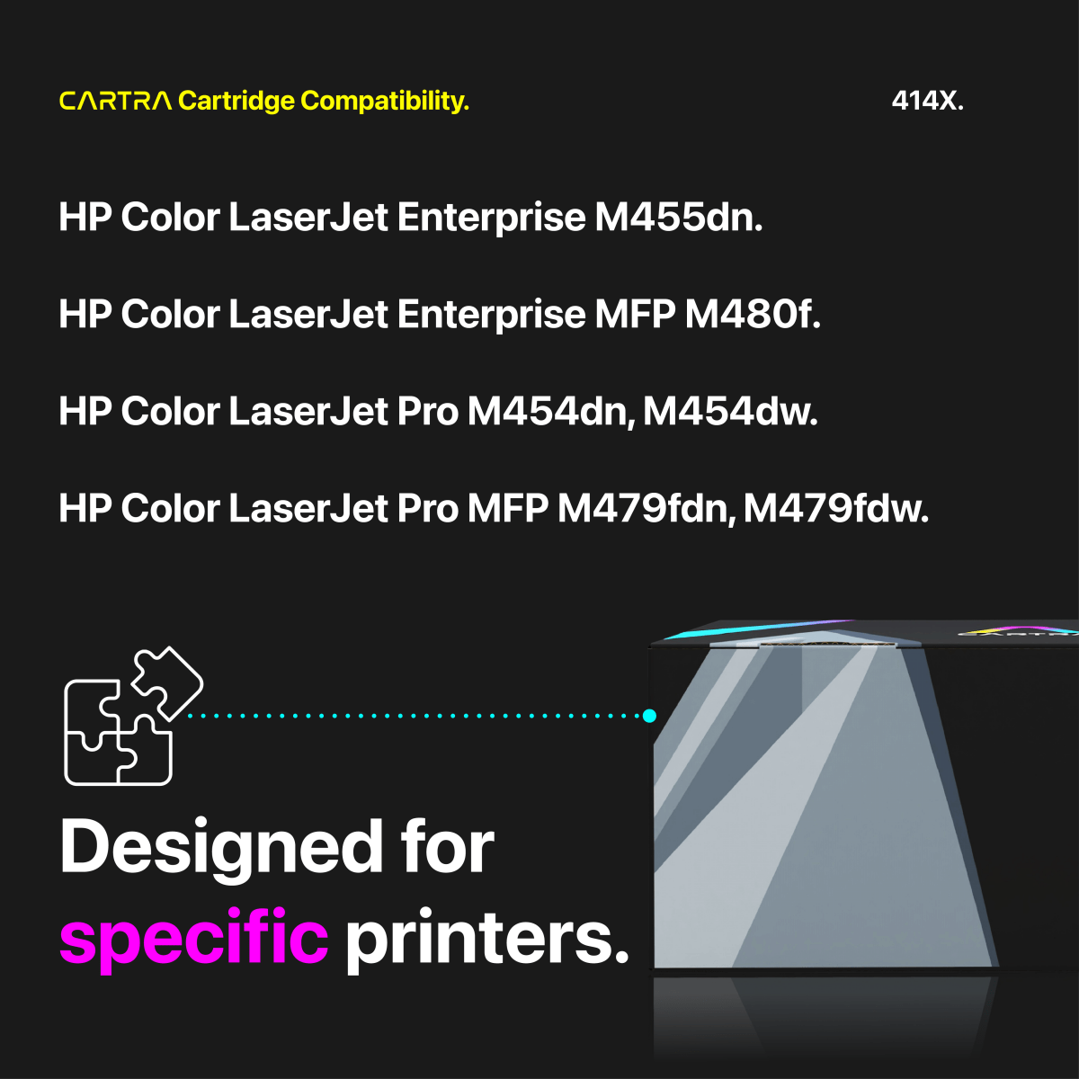 HP 414X Black High Yield Toner Cartridge With Smart Chip (W2020X) - Cartra