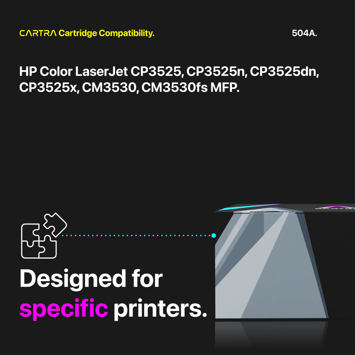 HP 504A Magenta Toner Cartridge With Smart Chip (CE253A) - Cartra
