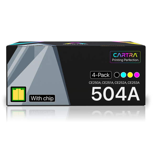 HP 504A Toner Cartridge Set (4-Pack) With Smart Chips