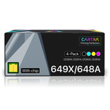 HP 649X/648A Toner Cartridge Set (4 - Pack) With Smart Chips - Cartra