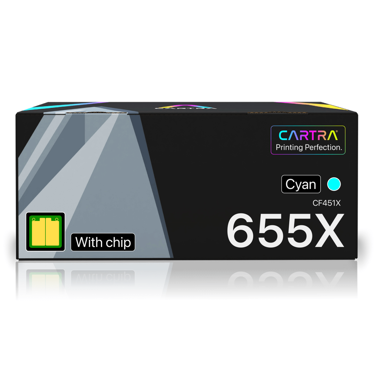 HP 655X Cyan High Yield Toner Cartridge With Smart Chip (CF451X) - Cartra