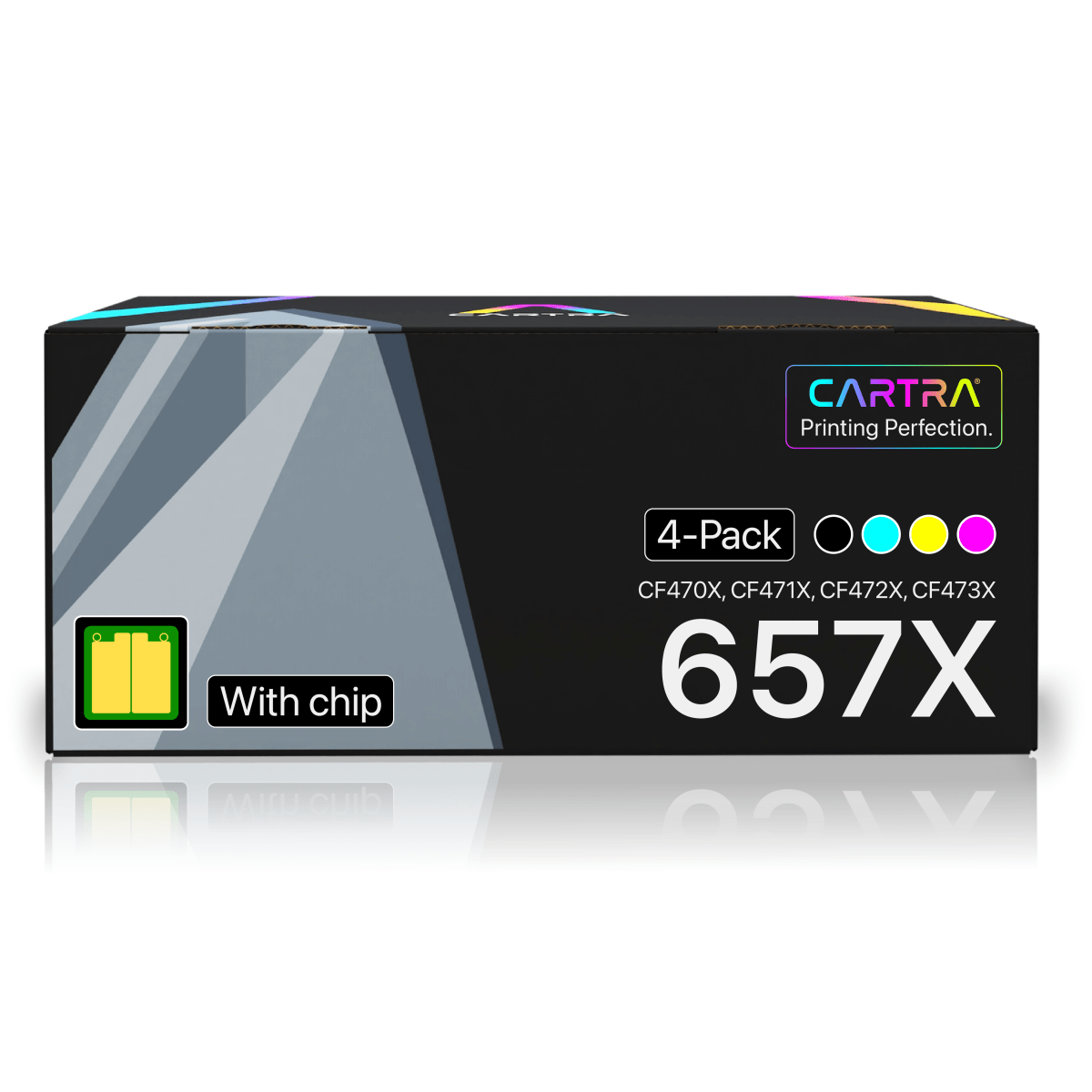 HP 657X High Yield Toner Cartridge Set (4 - Pack) With Smart Chips - Cartra
