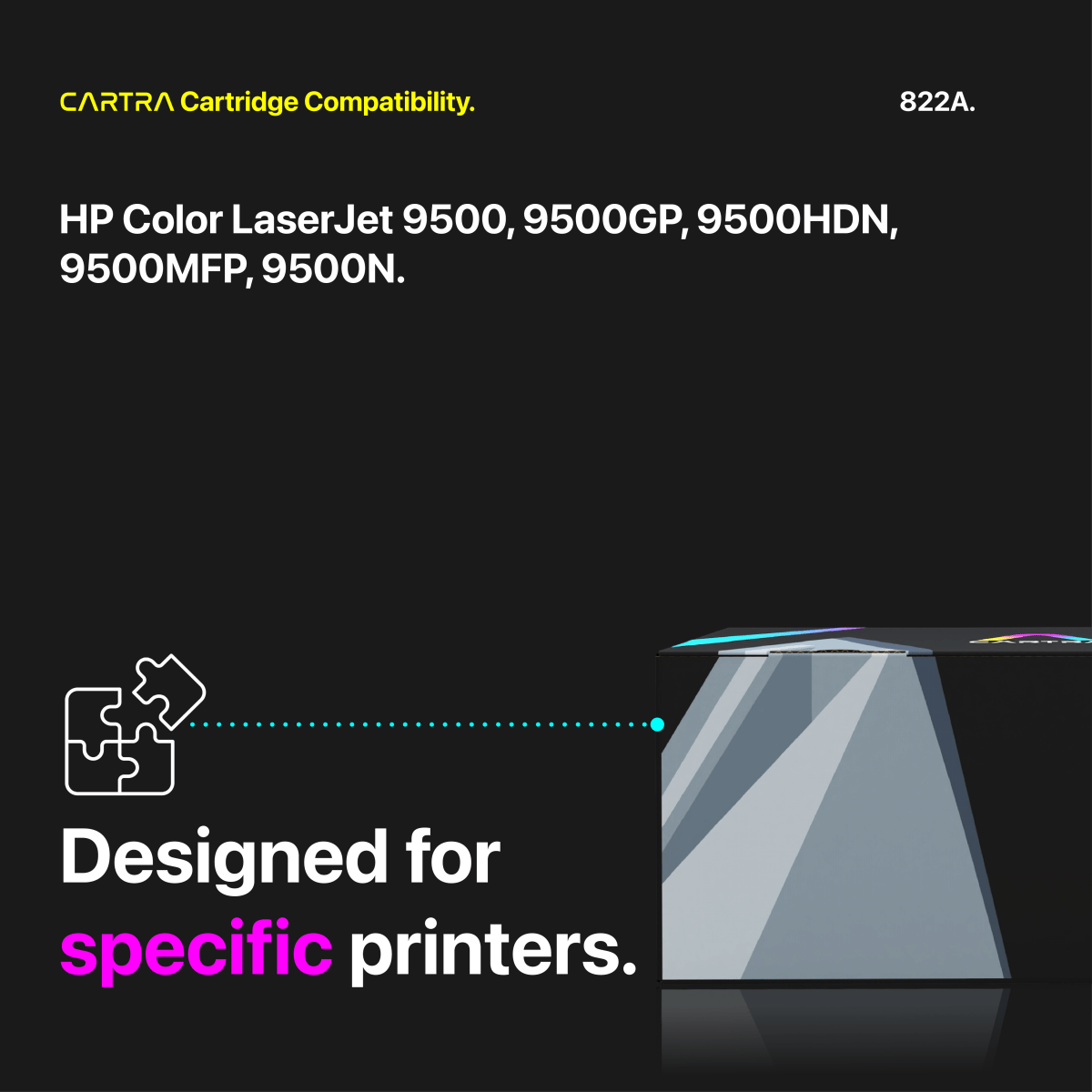 HP 822A Cyan Toner Cartridge With Smart Chip (C8551A) - Cartra